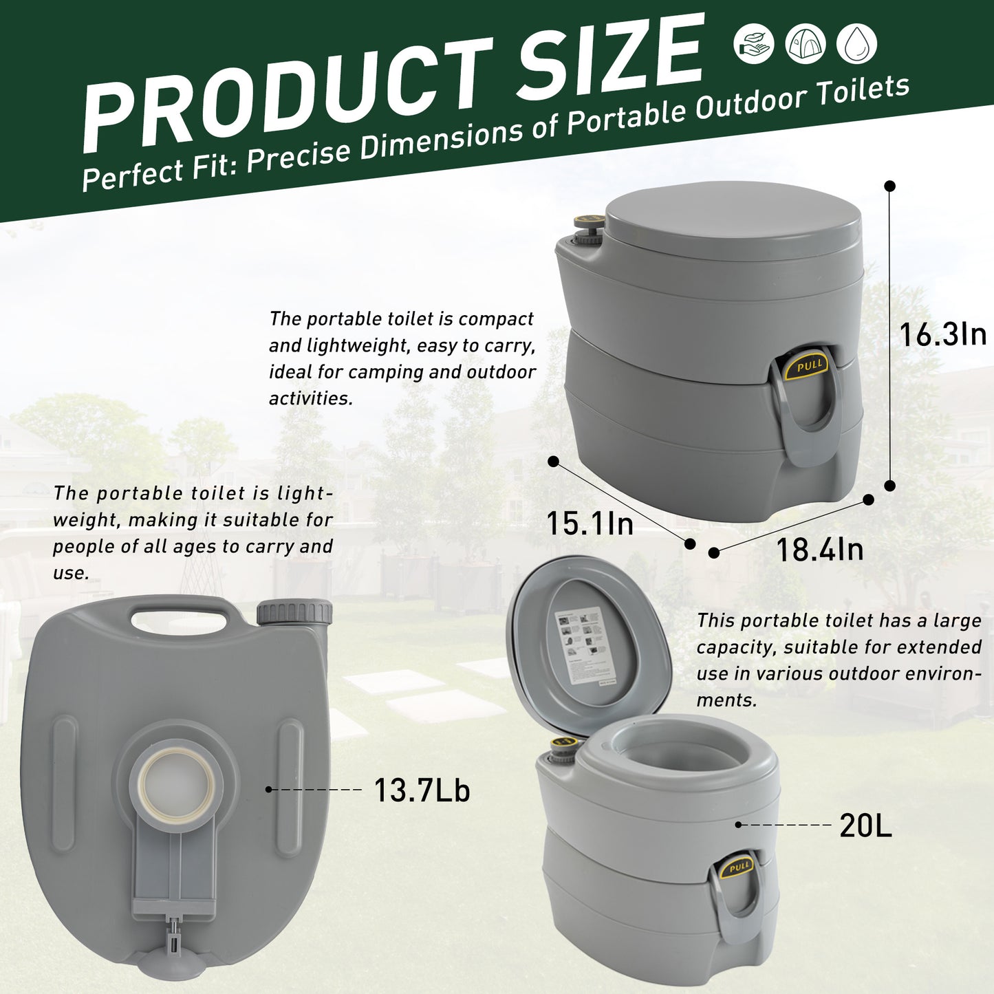 5.3 Gallons Portable Toilet