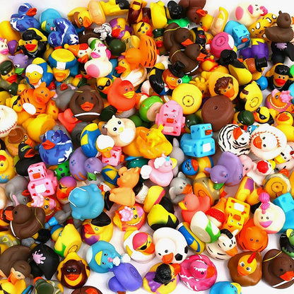 Assorted Rubber Ducks Toy Duckies for Kids and Toddlers;  Bath Birthday Baby Showers Classroom;  Summer Beach and Pool Activity;  2" Inches (Multiple attribute)