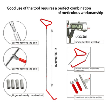 Stainless steel long distance car emergency key hook tool Triangle handle yellow warping plate 18-piece set wedge airbag wrench combination tool