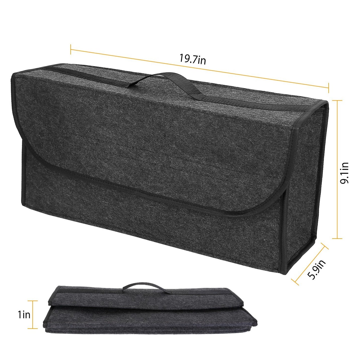 3.85Gal Car Boot Organizer Box Collapsible Trunk Bag Storage Container Travel Tidy Case Holder