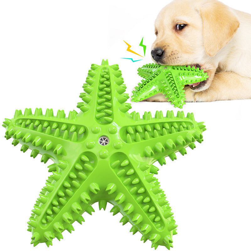 Sea Star Shaped Dog Toothbrush with Sound Pet Teeth Grinding Toy Dog Sound Toy