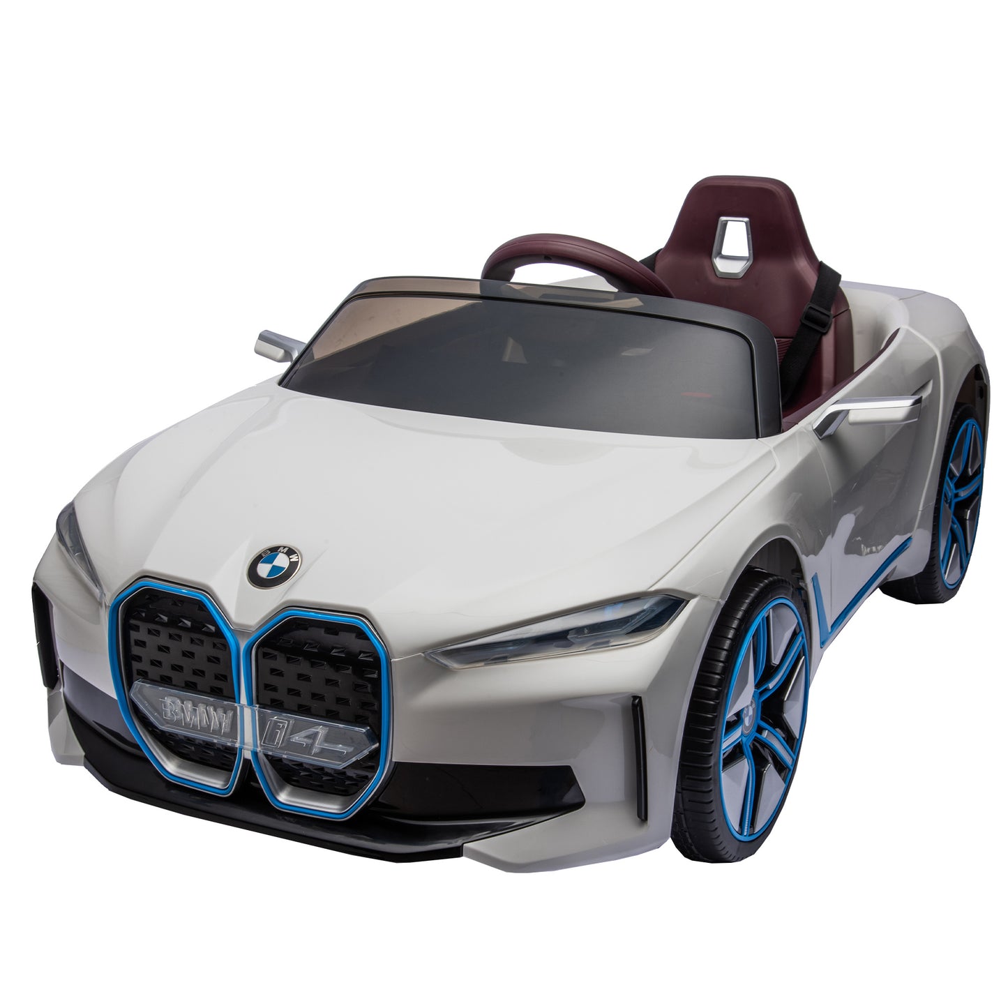 Licensed BMW I4,12v Kids ride on car 2.4G W/Parents Remote Control,electric car for kids,Three speed adjustable,Power display, USB,MP3 ,Bluetooth,LED light,Two-point safety belt,story