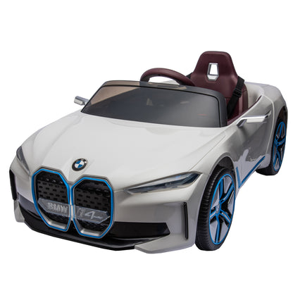 Licensed BMW I4,12v Kids ride on car 2.4G W/Parents Remote Control,electric car for kids,Three speed adjustable,Power display, USB,MP3 ,Bluetooth,LED light,Two-point safety belt,story