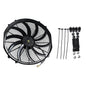 16" Universal Slim Fan Push Pull Electric Radiator Cooling 12V 120W w/ Mount Kit