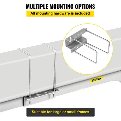 VEVOR Boat Trailer Guide-on, 22", 2PCS Steel Trailer Post Guide ons, with White PVC Tube Covers, Complete Mounting Accessories Included, for Ski Boat, Fishing Boat or Sailboat Trailer