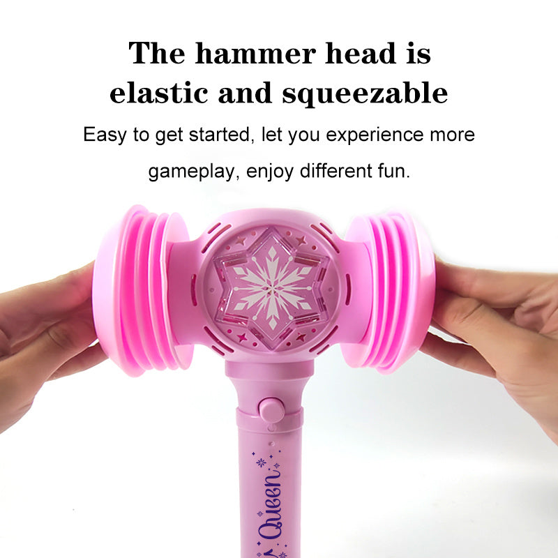 Kids Bubble Wand Blower Bubble Hammer, music and Light up automatic bubble machine, Girls outdoor Fun bubble toy, Birthday Party Easter Gift for 3-8 years old toddler Boys Girls (pink)