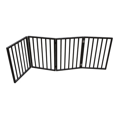 Pet Gate - Dog Gate for Doorways, Stairs or House – Freestanding, Folding, brown, Arc Wooden