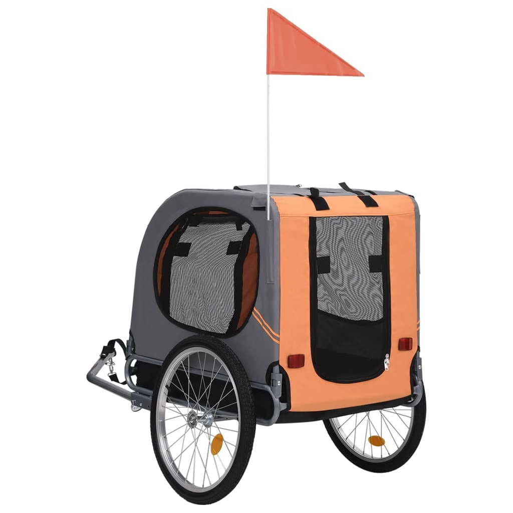 Dog Bike Trailer Orange and Gray