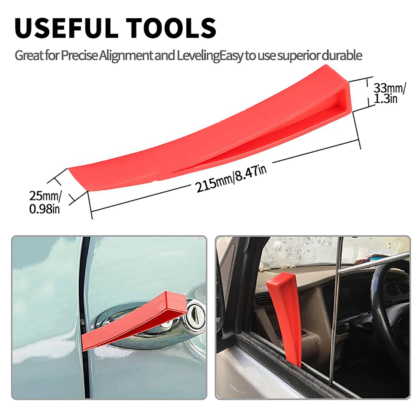 Stainless steel long distance car emergency key hook tool Triangle handle yellow warping plate 18-piece set wedge airbag wrench combination tool