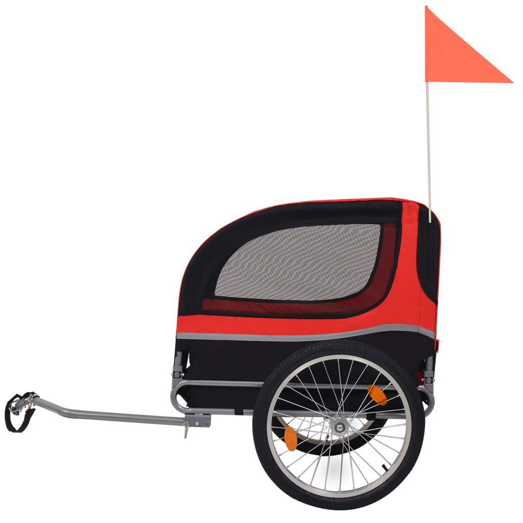 Dog Bike Trailer Red and Black