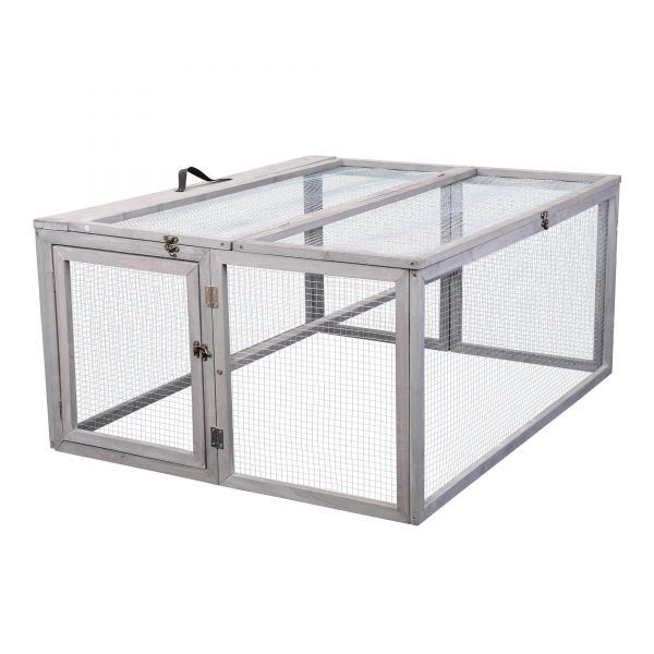 Folding Rabbit Hutch with Roosting Bar;  Wood Collapsible Guinea Chick Run;  Outdoor Bunny Cage;  Portable XH