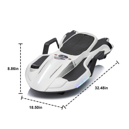 24V Kids Ride On Electric scooter w/ helmet knee pads,24v ride on toy for kids,Spray function,2WD 400w wheel-hub motor,5.59-6.84MPH,Gravity Steering,Use for 1-2 hours,Exercise your child age 6+.