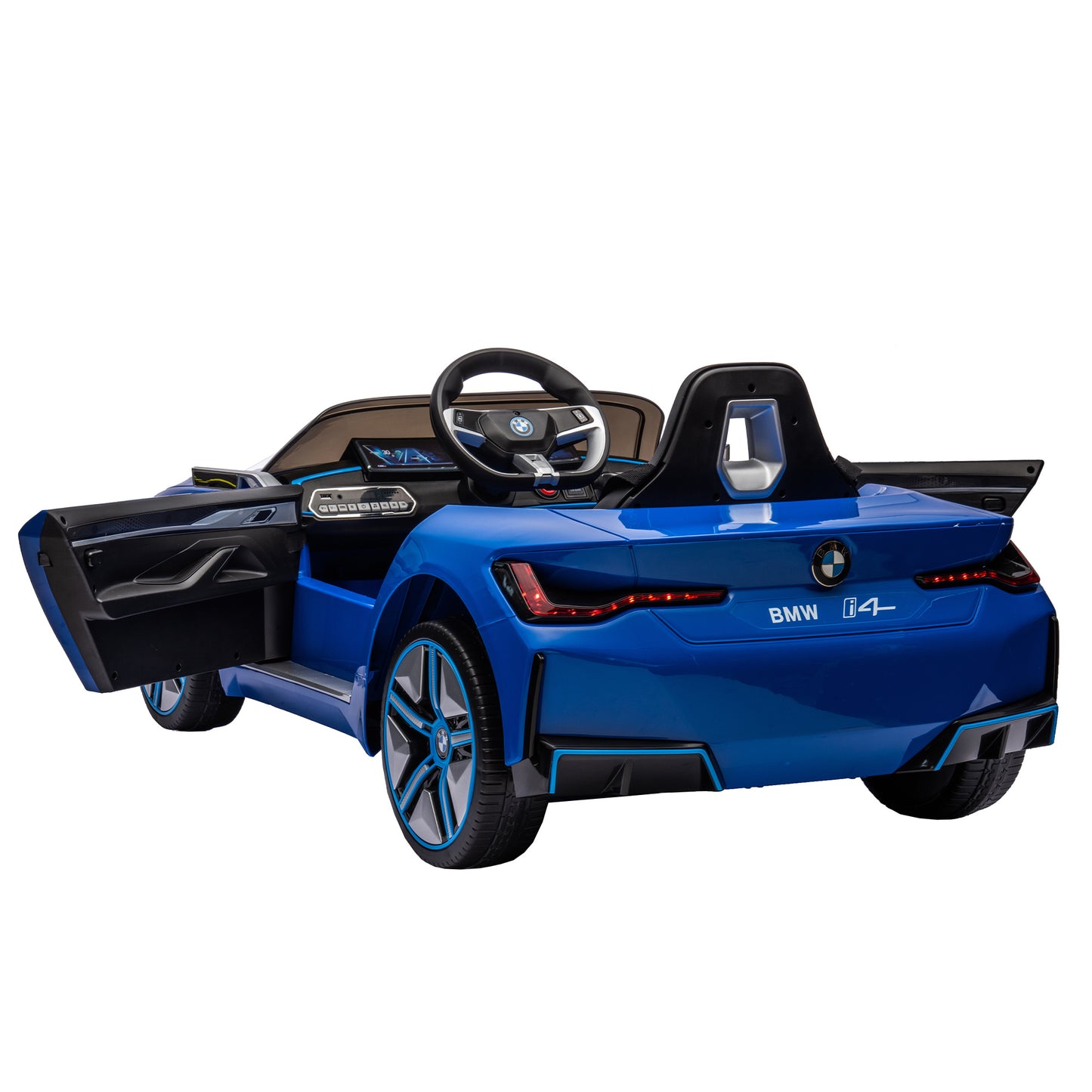 Licensed BMW I4,12v Kids ride on car 2.4G W/Parents Remote Control,electric car for kids,Three speed adjustable,Power display, USB,MP3 ,Bluetooth,LED light,Two-point safety belt,story