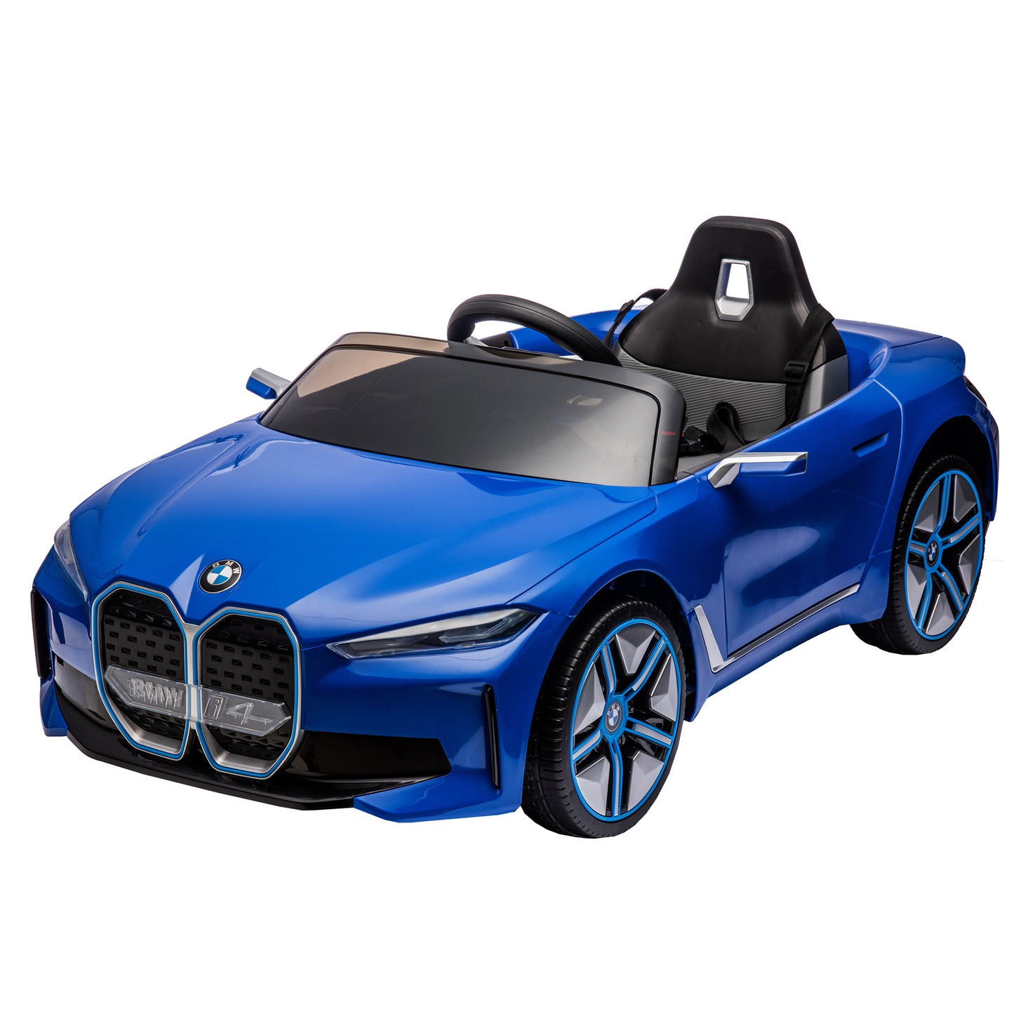 Licensed BMW I4,12v Kids ride on car 2.4G W/Parents Remote Control,electric car for kids,Three speed adjustable,Power display, USB,MP3 ,Bluetooth,LED light,Two-point safety belt,story