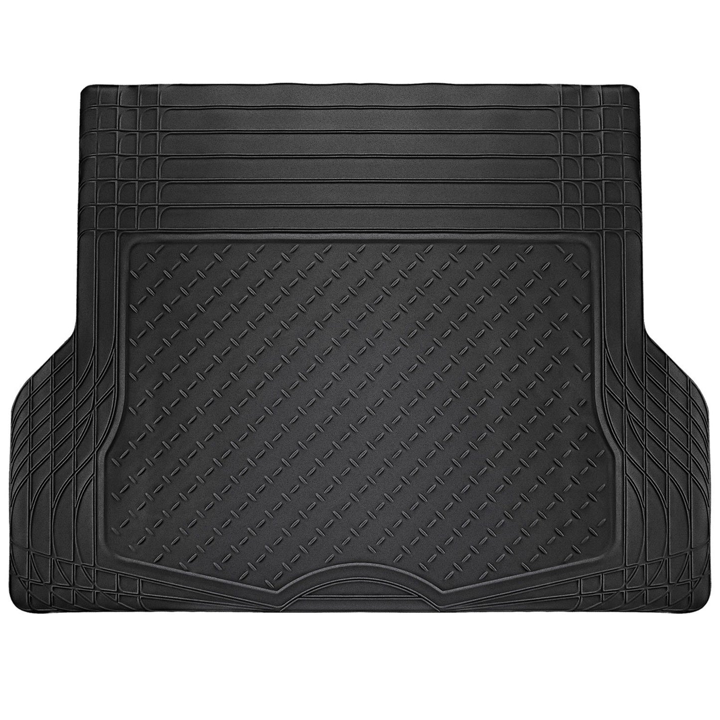 Universal Trunk Cargo PVC Floor Mat w/ Natural Rubber Material Heavy Duty Rubber Anti-Slipping Waterproof Easy Clean Cushion Kit