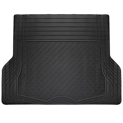 Universal Trunk Cargo PVC Floor Mat w/ Natural Rubber Material Heavy Duty Rubber Anti-Slipping Waterproof Easy Clean Cushion Kit