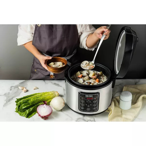 20 Cup Digital Multicooker & Rice Cooker - Stainless Steel