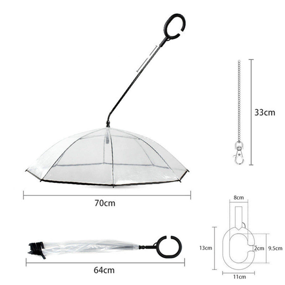 Adjustable Pet Dog Umbrella with Leash for Small Pets Dog Umbrella (Upgraded Flexible Handle)