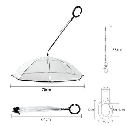 Adjustable Pet Dog Umbrella with Leash for Small Pets Dog Umbrella (Upgraded Flexible Handle)