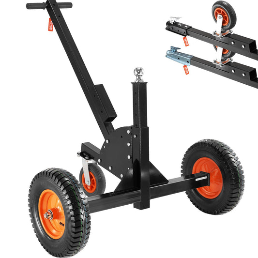 VEVOR Adjustable Trailer Dolly, 1500lbs Tongue Weight Capacity, 2 in 1 Trailer Mover with 23.6''-35.4'' Adjustable Height & 2'' Ball, 16'' Pneumatic Tires & Universal Wheel, for Moving Car RV Trailer