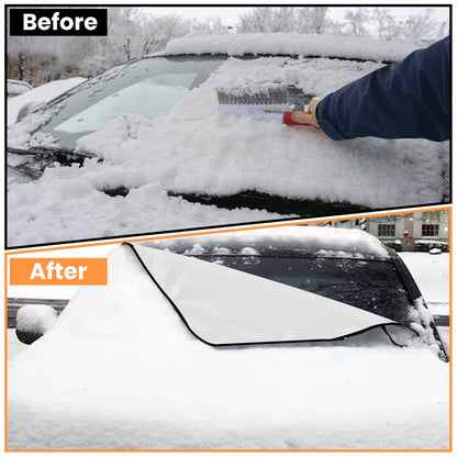 Magnetic Car Windshield Cover Front Rear Car Windshield Protector against Snow Sun Dirt Leaves Fit for All Cars Oxford Fabric Waterproof Heat-Resistant