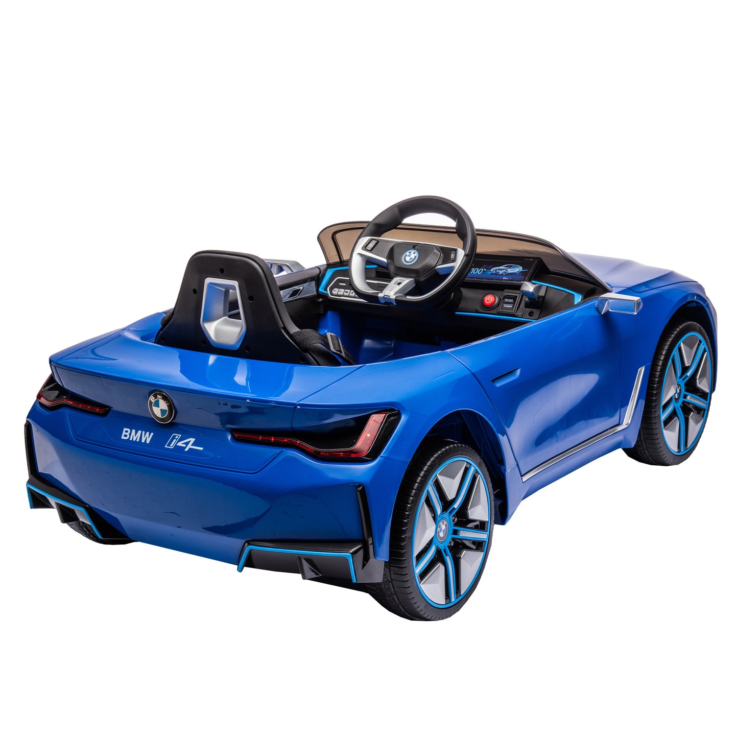 Licensed BMW I4,12v Kids ride on car 2.4G W/Parents Remote Control,electric car for kids,Three speed adjustable,Power display, USB,MP3 ,Bluetooth,LED light,Two-point safety belt,story