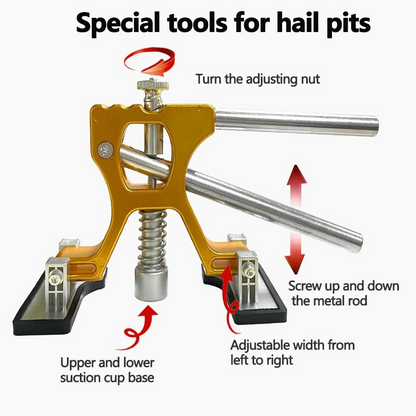 Automotive Dent Remover Kit - Dent Removal Tool Adjustable Width Gold lifter and glue gun for auto body Motorcycle refrigerator and Ding Hail Dent removal (Gold lifter and glue gun)