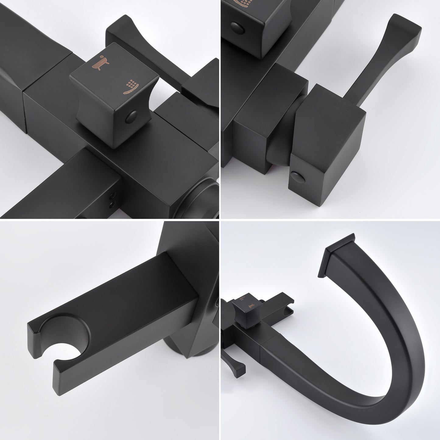 Free-standing bathtub faucet - Square black