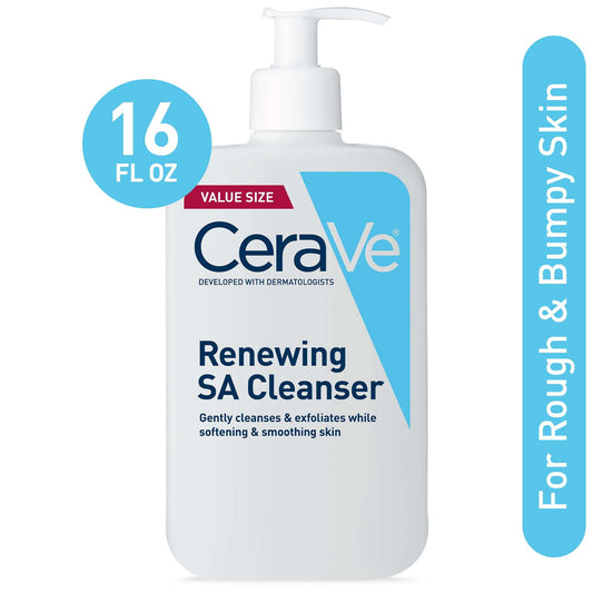 CeraVe Renewing SA Cleanser, Exfoliating Face Wash with Salicylic Acid for Rough Bumpy Skin,16 fl oz