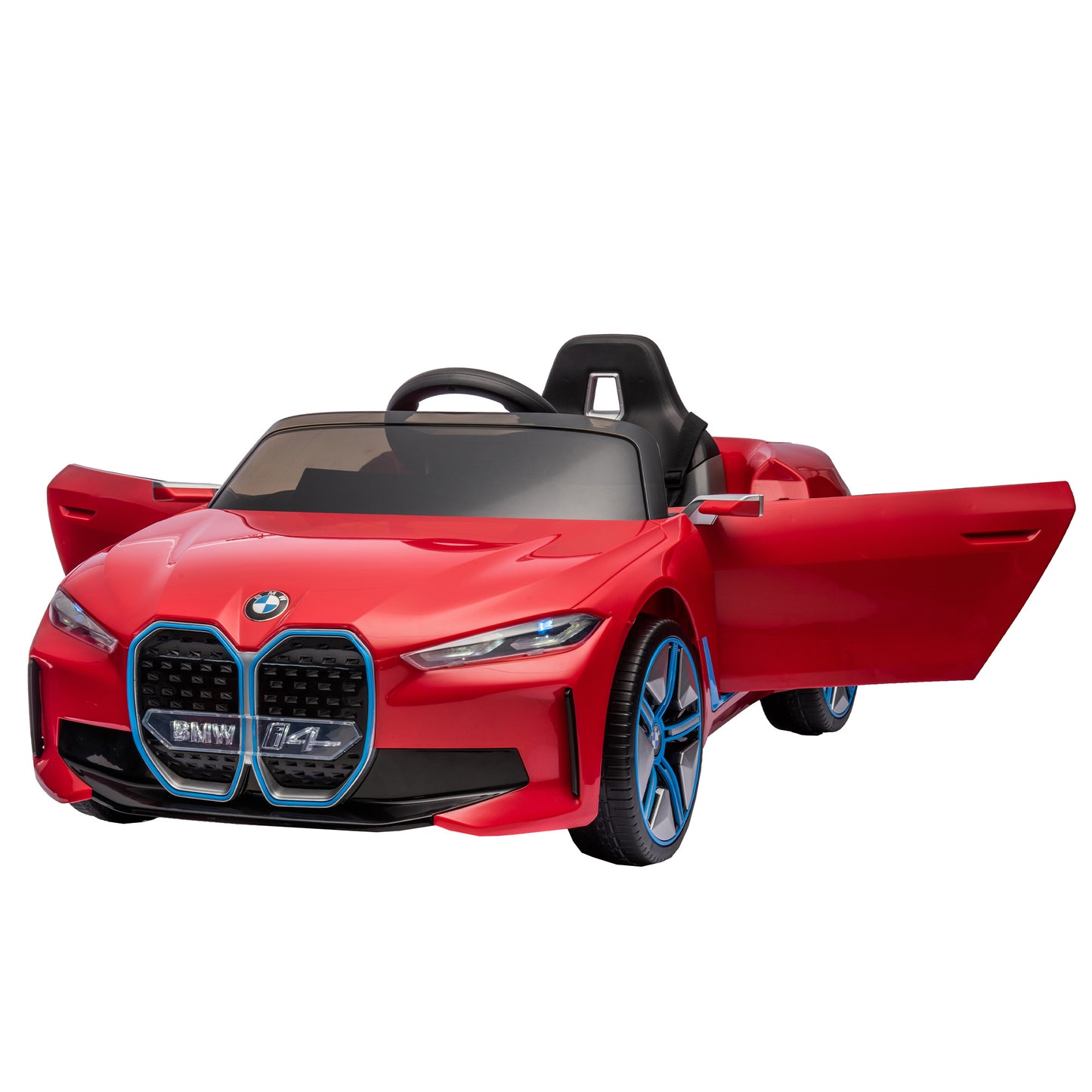 Licensed BMW I4,12v Kids ride on car 2.4G W/Parents Remote Control,electric car for kids,Three speed adjustable,Power display, USB,MP3 ,Bluetooth,LED light,Two-point safety belt,story