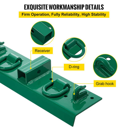 VEVOR Tractor Bolt on Hooks, 1/4" Compact Bolt on Grab Hooks, Max 4700LBS G70 Forged Bolt on Hooks for Tractor Bucket with 1/2" Shackles, Work Well for Tractor Bucket, RV, UTV, Truck Hardware Includ