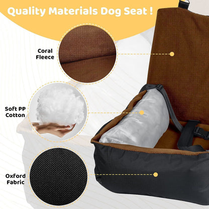 Dog Car Seat Removable Cleaning Pet Seat with Storage Bag and Safety Belt Fixed Pet Car Seat Suitable for Small and Medium Dogs Car Seat Travel Dog Car Bed