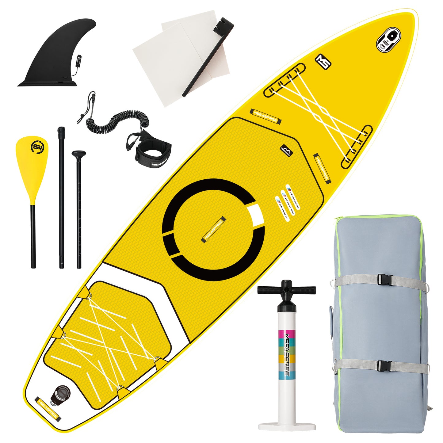 Inflatable Stand Up Paddle Board with Premium iSUP Bundle Accessory Pack, Durable, Lightweight with Stable Wide Stance - SUP for All Skill Levels