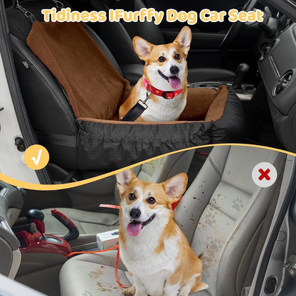 Dog Car Seat Removable Cleaning Pet Seat with Storage Bag and Safety Belt Fixed Pet Car Seat Suitable for Small and Medium Dogs Car Seat Travel Dog Car Bed