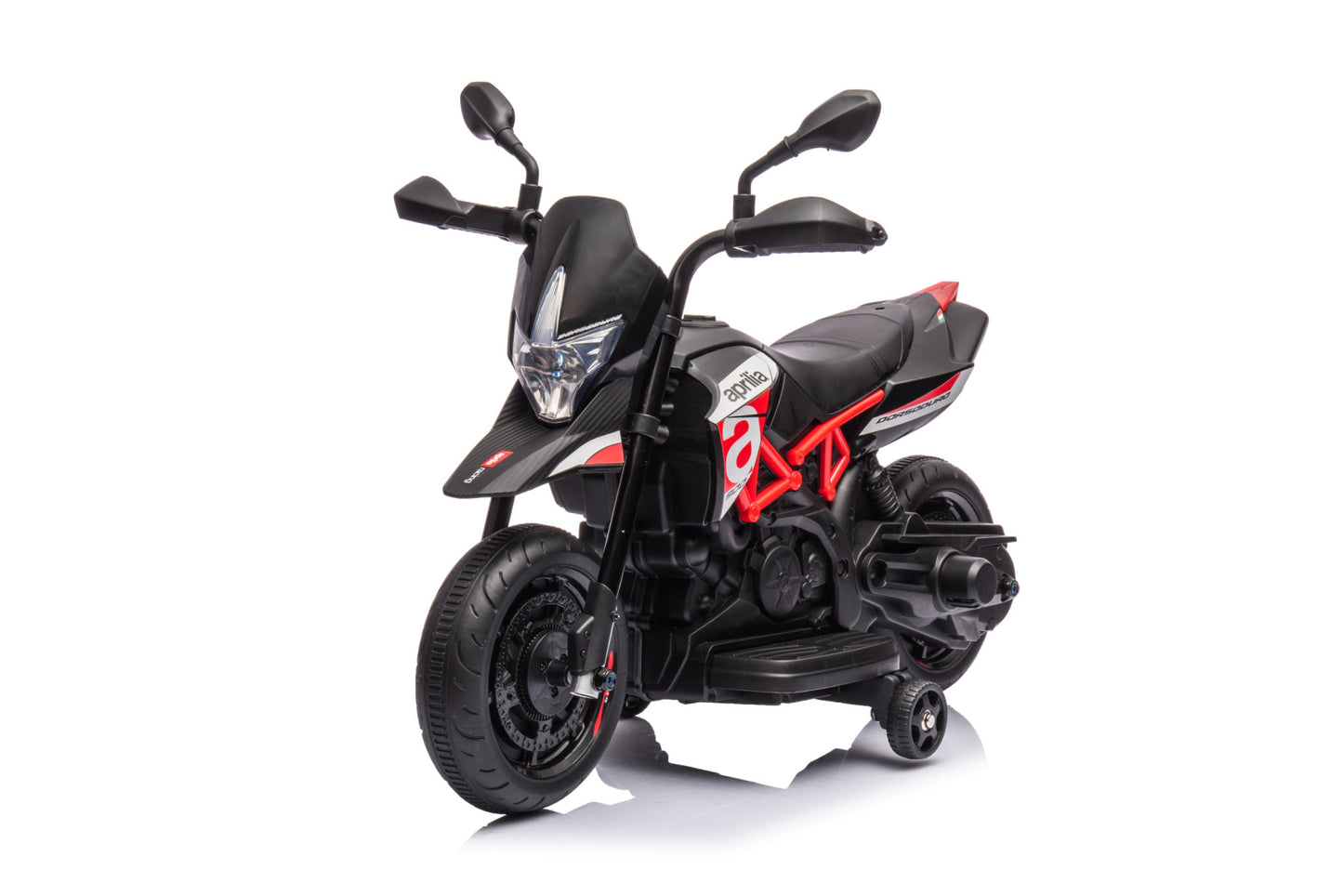 Red, Licensed Aprilia Electric Motorcycle, 6V Kids Motorcycle, Ride On Toy w/Training Wheels, LED Lights, Sounds & Music, Battery Powered Dirt Bike for Boys & Girls