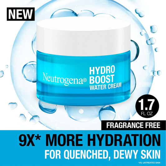 Neutrogena Hydro Boost Water Cream Face Moisturizer with Hyaluronic Acid, Fragrance Free, 1.7 oz