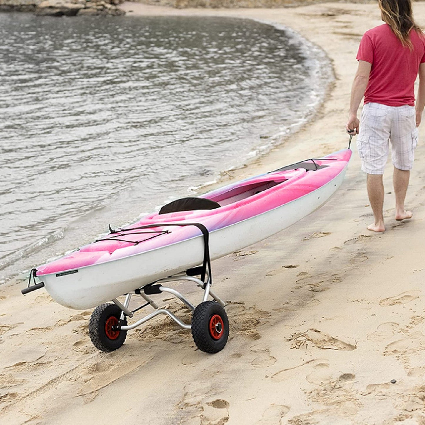 Foldable Kayak Canoe Boat Carrier Cart Trailer Trolley 176lbs Transport Cart for Paddleboard