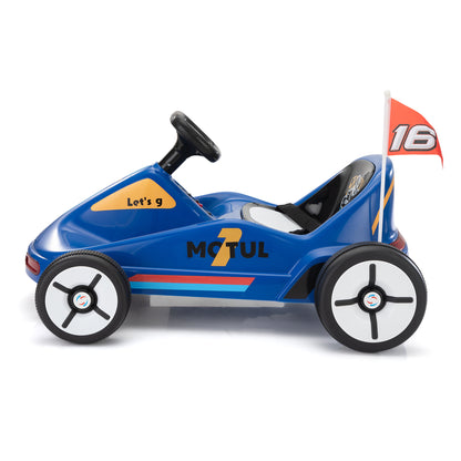 12V Kids Ride On Go Kart, Electric 4-Wheeler Car with Remote Control, Cushioned Seat, LED Lights, MP3 Music, Bluetooth, Pedal Control, Battery Powered Vehicle for 3-8 Years Old, Blue