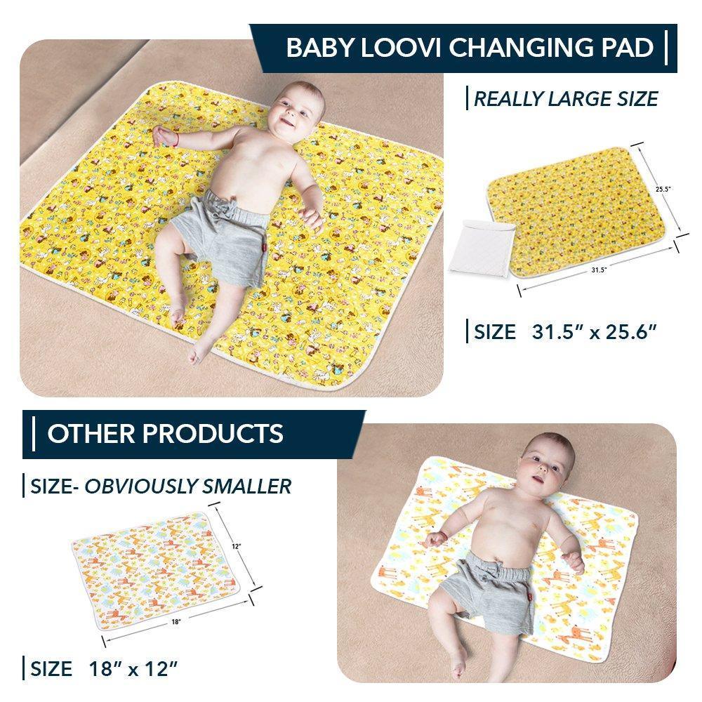 Portable Changing Pad for Home & Travel Waterproof Reusable Extra Large Size 31.5x25.5 inch Baby Changing Mat with Reinforced Double Seams