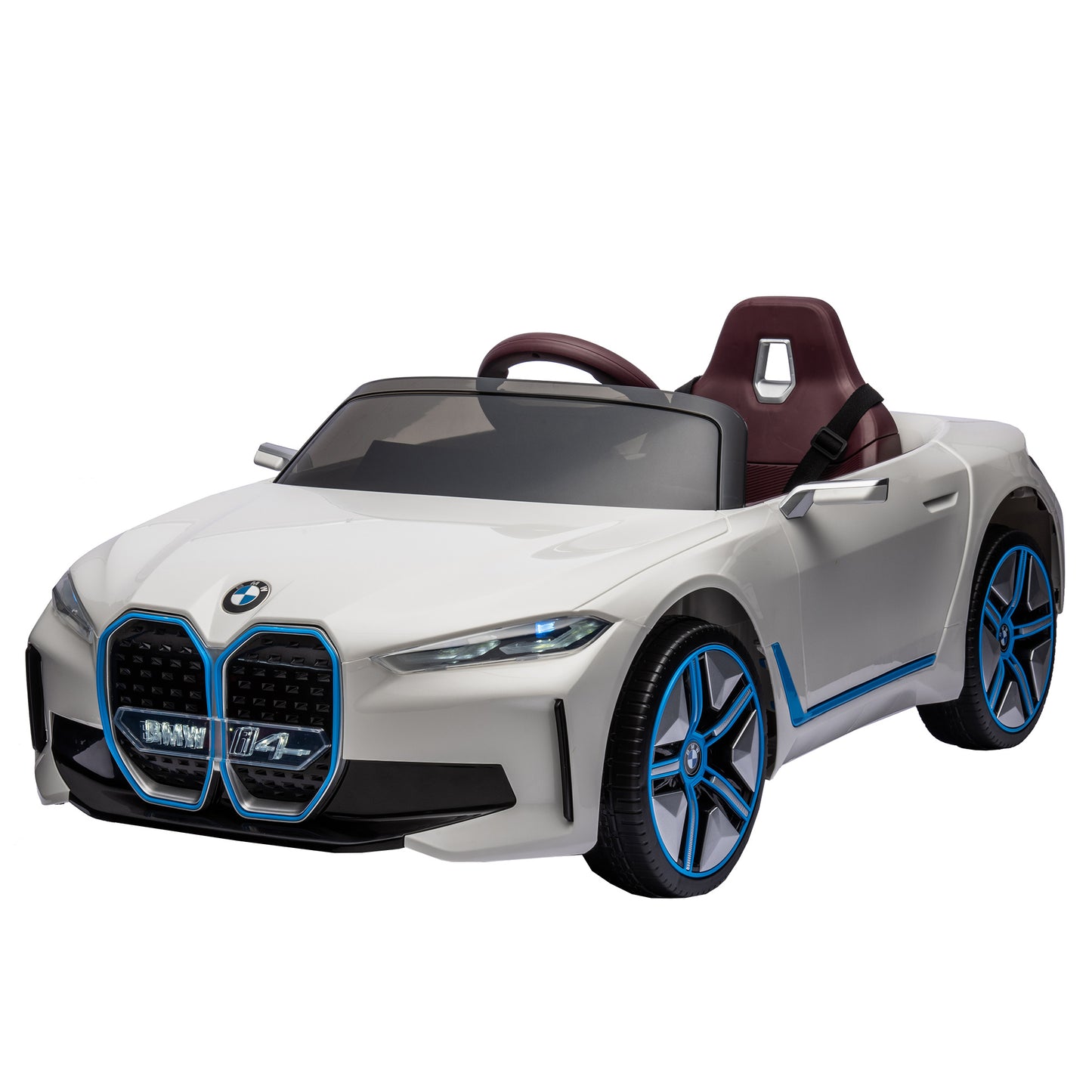 Licensed BMW I4,12v Kids ride on car 2.4G W/Parents Remote Control,electric car for kids,Three speed adjustable,Power display, USB,MP3 ,Bluetooth,LED light,Two-point safety belt,story