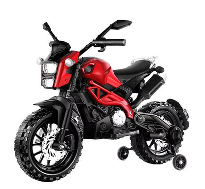 Electric Motorcycle for Kids, kids ride on motorcycle, Tamco 12V Electric Dirt Bike with Training Wheels, Hand Racing Foot Brake,PU seat, Ride on Motorcycle for 3~6 years Boys Girls gift