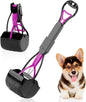 Portable Dog Pooper Scooper 23"; Pink Mini Portable Pooper Scooper for Dogs and Cats; Plastic Durable Pooper Scooper Foldable and Compact Dog Poop Scooper for Yard; Dog Waste Scooper