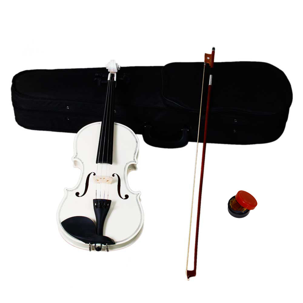 New 4/4 Acoustic Violin Case Bow Rosin White