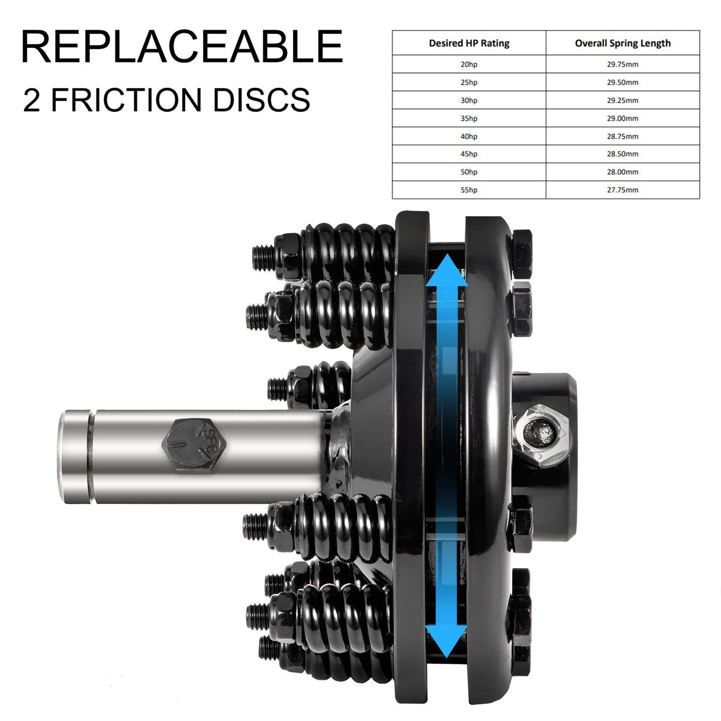 VEVOR Slip Clutch, 1 3/8" PTO Slip Clutch, Smooth Round Ends PTO Friction Clutch, Carburized Steel Tractor Slip Clutch, Adjustable Rotary Cutter Slip Clutch, Black Brush Hog Slip Clutch for PTO Shaft