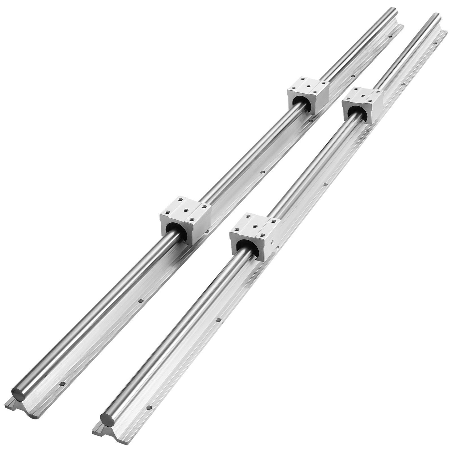 VEVOR Linear Guide Rail Set, SBR16 800mm, 2 PCS 31.5 in/800 mm SBR16 Guide Rails and 4 PCS SBR16UU Slide Blocks, Linear Rails and Bearings Kit for Automated Machines DIY Project CNC Router Machines