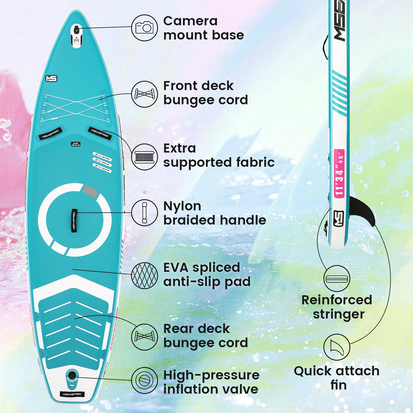 Inflatable Stand Up Paddle Board with Premium iSUP Bundle Accessory Pack, Durable, Lightweight with Stable Wide Stance - SUP for All Skill Levels